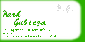 mark gubicza business card
